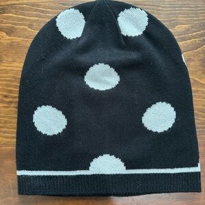 Kensie Black and Gray Polka Dot Beanie
